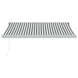 Retractable Awning Anthracite and White 3.5x2.5 m Fabric&Aluminium 3216124