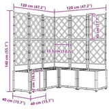 Garden Planter 5 pcs Grey 120 x 120 x 143 cm Plastic 42002866