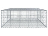 Gabion Basket with Cover 200x100x50 cm Galvanised Iron 3295179