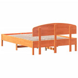 Bed Frame without Mattress Wax Brown 140x190 cm Solid Wood Pine 3207228