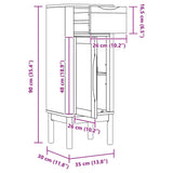Bathroom Cabinet with Drawer FLORO Wax Brown 35 x 30 x 90 cm 42011237
