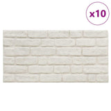 3D Wall Panels with White Brick Design 10 pcs EPS 147203