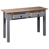 282680 Console Table Grey 110x40x72 cm Solid Pine Wood Panama Range