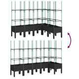 Garden Planter with Trellis Black 160x120x142.5 cm PP 367968