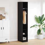 Wardrobe with Shelf Black Oak 50 x 30 x 200 cm Engineered Wood 3403215