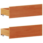 ZNTS Bookcase Bed without Mattress Wax Brown 200x200cm Solid Wood Pine 3308911