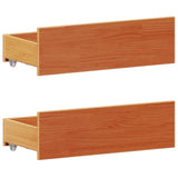 ZNTS Bookcase Bed without Mattress Wax Brown 200x200cm Solid Wood Pine 3308911
