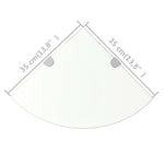 Corner Shelves 2 pcs with Chrome Supports Glass Clear 35x35 cm 3051593
