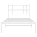 Metal Bed Frame without Mattress with Headboard White 100x190cm 376367