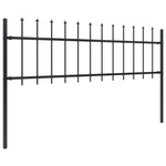 ZNTS Garden Fence with Spear Top Steel 3.4x0.6 m Black 277594