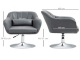 Swivel Microfibre Accent Chair for Living Room Contemporary Vanity Armchair with Adjustable Height T3398P329611