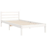 Bed Frame without Mattress White Single Solid Wood 3195122