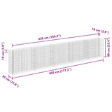 145647 Gabion Raised Bed Galvanised Steel 450x30x90 cm