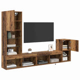 TV Wall Units with LED Strip Lights Old Wood Engineered Wood 3402947