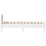 Bed Frame without Mattress White 75x190 cm Small Single Solid Wood Pine 842627