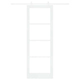 Sliding Door White 83 x 232 cm Solid Pine Wood and Glass 3332226
