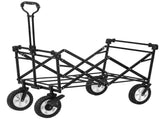 Garden Cart with Romovable Canopy, Foldable Trolley Wagon 4 Wheels Front Cup Holder Cooler Bag Push MG193381BAA