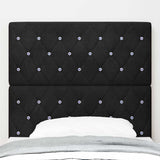 Velvet Headboard Argyle with Headboard Black 90 cm Velvet 3337748