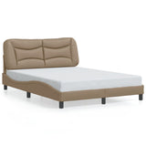 Bed Frame with LED without Mattress "Hvar" Cappuccino 140x200 cm 3213938