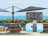 3 x 3m Overhanging Cantilever Parasol - Black T3398P328037