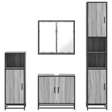 4 Piece Bathroom Furniture Set Grey Sonoma Engineered Wood 3301188