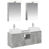 Bathroom Cabinet Set 5 pcs Concrete Grey Engineered Wood 3406394