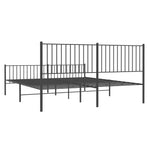 ZNTS Metal Bed Frame without Mattress with Footboard Black 180x200cm 350886