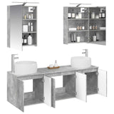 Bathroom Cabinet Set 5 pcs Concrete Grey Engineered Wood 3406514