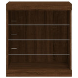 Sideboard with LED Lights Brown Oak 60.5x37x67 cm 836699