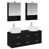 Bathroom Furniture Set 5 pcs Black Oak 3406920