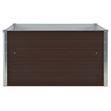 Raised Garden Bed 100x100x45 cm Galvanised Steel Brown 47023