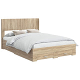 Bed Frame with Storage and Headboard Sonoma Oak Engineered Wood 3414485