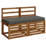 2-Piece Bench Cushions SOEST 2 pcs 100% Polyester Grey 950145