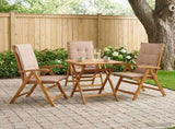 Reclining Garden Chairs 3 pcs Natural Solid Acacia Wood 42041436