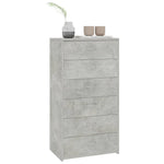 Sideboard with 6 Drawers Concrete Grey 50x34x96 cm Engineered Wood 800670
