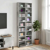 CD Cabinet Concrete Grey 65 x 23.5 x 175 cm Engineered Wood 8012661