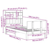 Bookcase Bed without Mattress White 75x190cm Solid Wood Pine 3322677