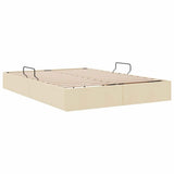 Storage Bed with Mattress Creme 140 x 200 cm Fabric 3370020