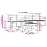 Outdoor Sofa Set 5 pcs White 59 x 59 x 37 cm Solid Acacia Wood 3387208