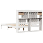 ZNTS Bookcase Bed without Mattress White 160x200 cm Solid Wood Pine 3322346