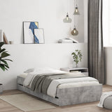 Bed Frame with Drawers without Mattress Concrete Grey 90x200 cm 3207297