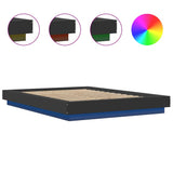Bed Frame with LED Lights without Mattress Black 120x200cm 3281106