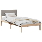 Bed frame Brown and taupe 90 x 200 cm Solid pine wood 878567