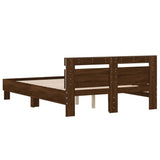 Bed Frame Brown oak Engineered wood, Plywood Small Double 3207580
