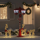 Chirstmas Street Lamp with 2 Lanterns Red 40.5 x 80 x 188 cm 42017509
