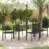 Garden Dining Set 5 pcs Black Powder-Coated Steel 3379165