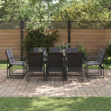 Garden Dining Set 11 pcs Black Steel 3335869