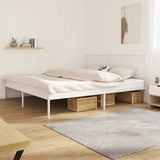 Metal Bed Frame without Mattress with Headboard White 200x200cm 350938