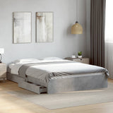 Bed Frame with Drawers without Mattress Concrete Grey 160x200 cm 3280646