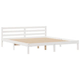 Bookcase Bed without Mattress White 180x200 cm Super King Solid Wood Pine 3321945